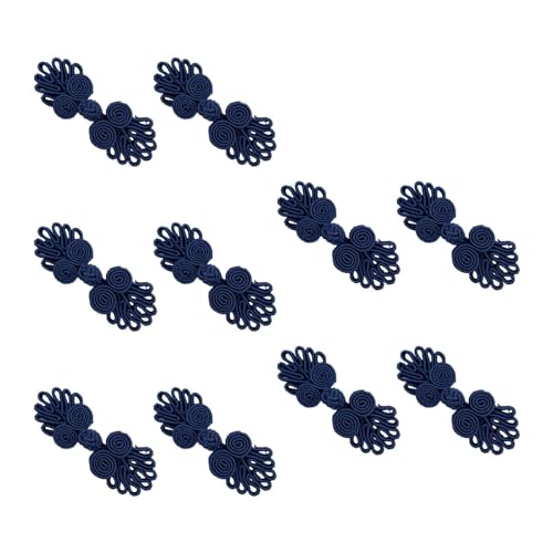 Badiman 5 Stück chinesische Knoten-Froschknöpfe, handgefertigte Knöpfe, tragbar, leicht, schick, dekorative chinesische Verschlussknöpfe für Cheongsam, Navy blau Badiman 5 Stück chinesische Knoten-Froschknöpfe, handgefertigte Knöpfe, tragbar, leicht, schick, dekorative chinesische Verschlussknöpfe für Cheongsam, Navy blau von Badiman