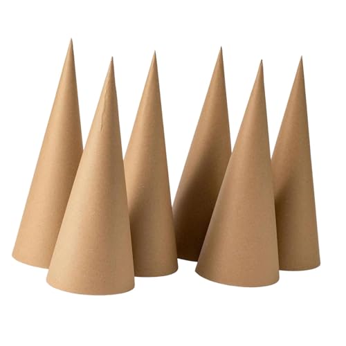 Badiman 6 Stück Craft Cone Bastelkegel Pappkegel Papiermache Kegel Offener Boden Zum Bemalen für Kinderbasteln Weihnachten Schulfeste Geburtstagsfeiern, 25cm Badiman 6 Stück Craft Cone Bastelkegel Pappkegel Papiermache Kegel Offener Boden Zum Bemalen für Kinderbasteln Weihnachten Schulfeste Geburtstagsfeiern, 25cm von Badiman
