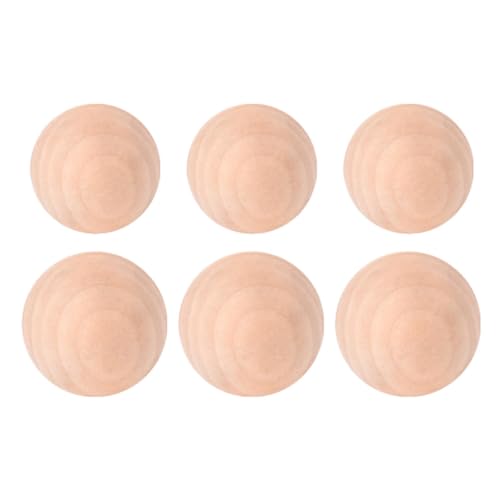 Badiman 6Pcs Holz Kugeln Unfinished Holzbearbeitung Schmücken Glatte Holz Kugeln von Badiman