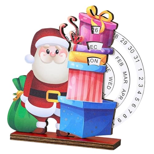 Badiman Adventskalender Blockkalender Weihnachtsdeko Drehbarer Kalender Aus Holz Zum Manuellen Einstellen Des Datums für Büro Wohnzimmer Und Als Gesc, Geschenke Liefern von Badiman