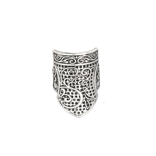 Badiman Fingerhut Als Antiker Fingerhutring Elegantes Stick Zubehör Und Bastelzubehör Aus Metall für Sticken Kreuzstich Und Als Geschenk für Nähfreunde, Silber von Badiman