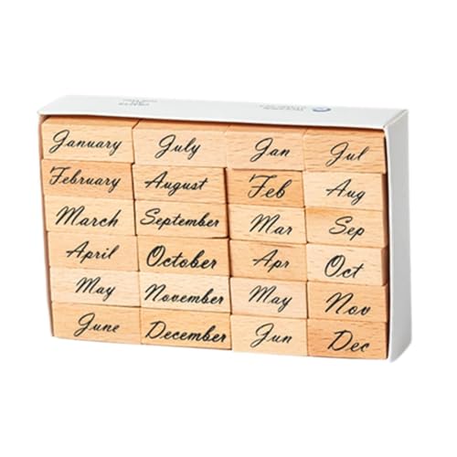 Badiman Holzstempel Set für Kreative Bastelideen, Gummistempel für Karten Und Scrapbooking, Monat Badiman Holzstempel Set für Kreative Bastelideen, Gummistempel für Karten Und Scrapbooking, Monat von Badiman