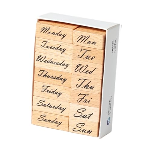 Badiman Holzstempel Set für Kreative Bastelideen, Gummistempel für Karten Und Scrapbooking, Woche Badiman Holzstempel Set für Kreative Bastelideen, Gummistempel für Karten Und Scrapbooking, Woche von Badiman