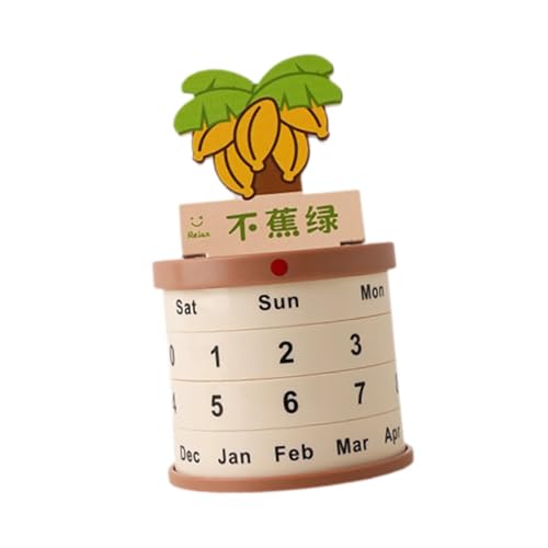 Badiman Kalender Rotierender Pflanztopf Tischkalender Dauerhaftes Kalendarium PVC für Geburtstage Büro Kollegen Lehrer Dekoration, Keine Sorge von Badiman