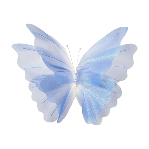 Badiman Künstlicher Schmetterling Als Riesige Blumendekoration Aus Netzstoff Große Dekoration für Die Oder Als Hintergrund bei Hochzeiten Und Zuhause, Blau von Badiman