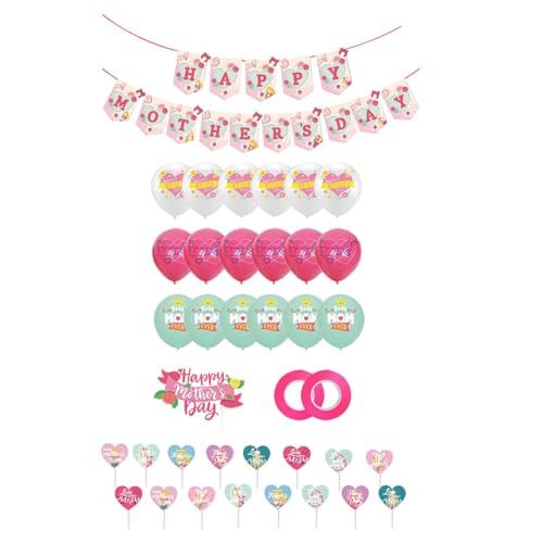 Badiman Muttertags-Banner-Set, Muttertagsgeschenk, Kuchendekoration, Luftballon-Dekorationsset für den Hintergrund von Badiman