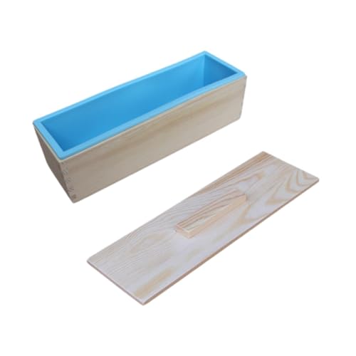 Badiman Rechteckige Seifengussform mit Holzbehälter für DIY Seifenherstellung, Blau Badiman Rechteckige Seifengussform mit Holzbehälter für DIY Seifenherstellung, Blau von Badiman