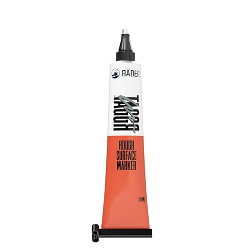 Bäder Lackfabrik TAGGR® Rough Surface Marker Grau - Tubenmarker 50ml, Industriemarker, Lackmarker Permanent, Signierpaste, Markierungsstift für Raue Oberflächen von Bäder