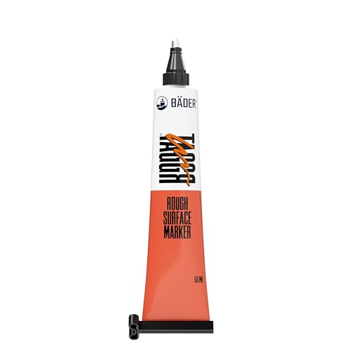 Bäder Lackfabrik TAGGR® Rough Surface Marker Orange - Tubenmarker 50ml, Industriemarker, Lackmarker Permanent, Signierpaste, Markierungsstift für Raue Oberflächen von Bäder