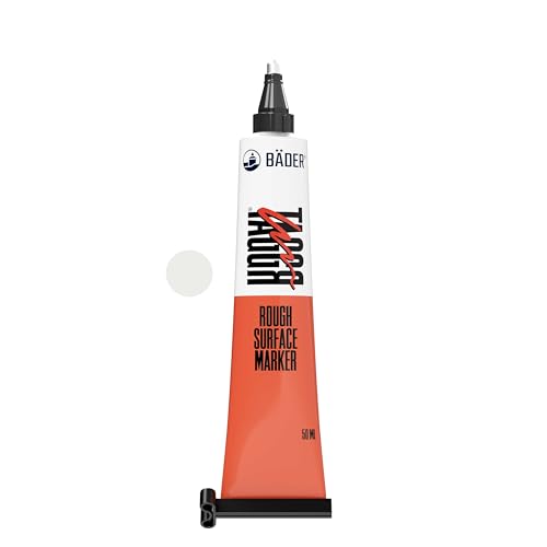 Bäder Lackfabrik TAGGR® Rough Surface Marker Weiß - Tubenmarker 50ml, Industriemarker, Lackmarker Permanent, Signierpaste, Markierungsstift für Raue Oberflächen von Bäder