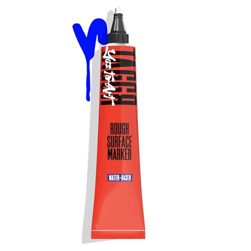 Bäder TAGGR® Rough Surface Marker Graffiti Blau – 50ml Tubenmarker, Wasserbasiert und permanent, Tagmarker, Paint Marker, Lackmarker, Signierpaste von Bäder