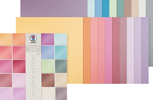Ursus 81420099 - Scrapbook paper Block, Struktura Pearl 2, ca. 30,5 x 30,5 cm, 220 g/qm, 20 Blatt in 20 verschiedenen Farben, durchgefärbt, einseitig bedruckt mit Vintage Effekt Ursus 81420099 - Scrapbook paper Block, Struktura Pearl 2, ca. 30,5 x 30,5 cm, 220 g/qm, 20 Blatt in 20 verschiedenen Farben, durchgefärbt, einseitig bedruckt mit Vintage Effekt von Ursus