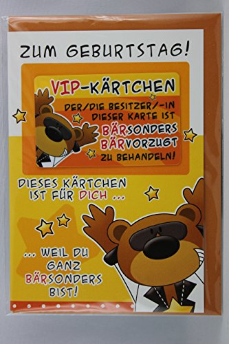 Bärenbande - 1487 - Klappkarte, Scheck-Card, Geburtstag, VIP-Kärtchen, mit Umschlag von Bären Bande