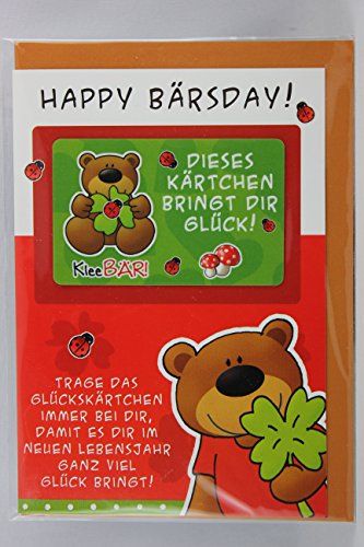 Bärenbande - 1481 - Klappkarte, Scheck-Card, Geburtstag, KleeBÄR, mit Umschlag von Bärenbande