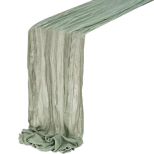 Baeroprki 4 Stück Boho-Gaze-Käsestoff-Tischläufer, Rustikal, Durchsichtig, , für Hochzeit, Grün Baeroprki 4 Stück Boho-Gaze-Käsestoff-Tischläufer, Rustikal, Durchsichtig, , für Hochzeit, Grün von Baeroprki