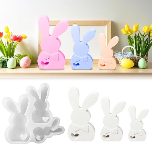 BafanglaiUK Silikonformen Gießformen Ostern, DIY Hasen Silikonform Ostern, Gießformen Silikon Ostern, Gießform Osterhase für DIY Osterdeko, Ostergeschenke (A) von BafanglaiUK