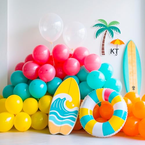 115-teiliges tropisches Neonballon-Girlande-Set, Hot Pink, Blaugrün, Orange und klares Gelb, für Aloha-, Sommer-, Strand- und Luau-Partys, biologisch abbaubares Latex, DIY-Bogen für hawaiianische 115-teiliges tropisches Neonballon-Girlande-Set, Hot Pink, Blaugrün, Orange und klares Gelb, für Aloha-, Sommer-, Strand- und Luau-Partys, biologisch abbaubares Latex, DIY-Bogen für hawaiianische von Bafeil