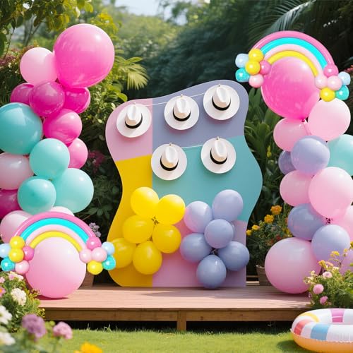 Regenbogen-Ballon-Bogen-Set, 155 Stück, Hot Pink, Blaugrün, Orange und Transparent, Gelb, Latex, Regenbogen-Ballon-Girlande, Kit für Sommer, Hawaii, Luau, Aloha, Geburtstag, Babyparty, Pool Regenbogen-Ballon-Bogen-Set, 155 Stück, Hot Pink, Blaugrün, Orange und Transparent, Gelb, Latex, Regenbogen-Ballon-Girlande, Kit für Sommer, Hawaii, Luau, Aloha, Geburtstag, Babyparty, Pool von Bafeil