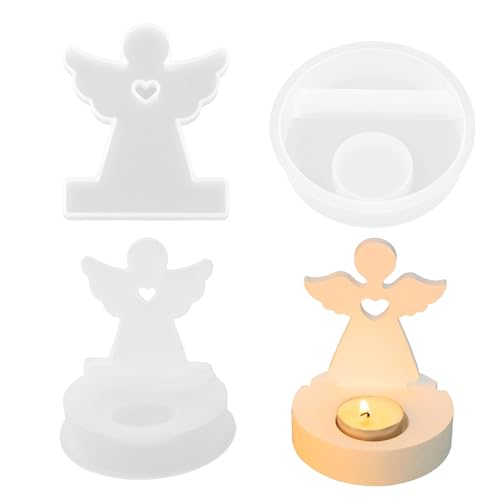 2 Stück Engel Silikonform Kerzenhalter, 3D Gießform Engel mit Base, Antihaft Silikonformen für Kerzen, Gips, Seife, DIY Bastelarbeiten, Osterdekoration, Geschenkideen 2 Stück Engel Silikonform Kerzenhalter, 3D Gießform Engel mit Base, Antihaft Silikonformen für Kerzen, Gips, Seife, DIY Bastelarbeiten, Osterdekoration, Geschenkideen von Bafeil