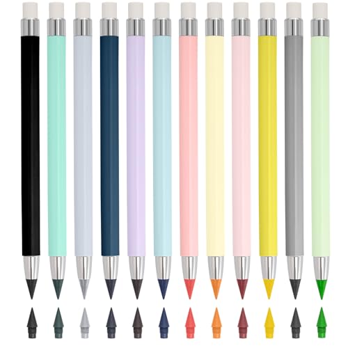 Generische Magic Farbstifte, 12 Stück Metall Farbstifte Mit Austauschbarem Radiergummi und Spitzen, Ideal FüR SchüLer, Kinder, Schule und BüRo Generische Magic Farbstifte, 12 Stück Metall Farbstifte Mit Austauschbarem Radiergummi und Spitzen, Ideal FüR SchüLer, Kinder, Schule und BüRo von Bafiwu