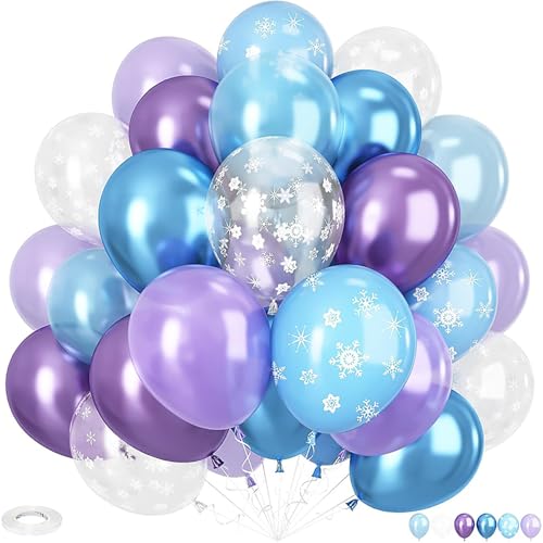 Luftballons Blau Lila Weiß 70 Stück 30cm Luftballons Geburtstag Schneeflocken Konfetti Latexballons für Frozen Deko Geburtstag Ballons,Deko Hochzeit,Party Deko Luftballons Blau Lila Weiß 70 Stück 30cm Luftballons Geburtstag Schneeflocken Konfetti Latexballons für Frozen Deko Geburtstag Ballons,Deko Hochzeit,Party Deko von Bafiwu