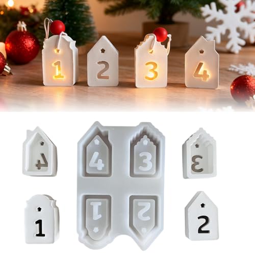 Silikonform Weihnachten, Silikonform Haus mit Zahlen 1-4 Adventskalender, Silikonformen Gießformen Weihnachten Giessformen Silikon Gießformen Gips Gießen Formen Gipsformen zum Gießen Silikonform Weihnachten, Silikonform Haus mit Zahlen 1-4 Adventskalender, Silikonformen Gießformen Weihnachten Giessformen Silikon Gießformen Gips Gießen Formen Gipsformen zum Gießen von Bafiwu