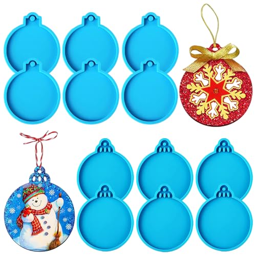Bafiwu Epoxidharz Formen Weihnachten, Epoxidharz Silikonformen Silikonformen Weihnachten, 12 Stück DIY Epoxidharz Silikonformen Gießform Weihnachten Gießformen Silikon Weihnachten für Deko Geschenke von Bafiwu
