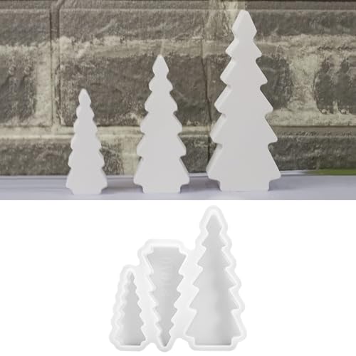 Silikonformen Gießformen Weihnachten, Silikonform Tannenbaum Gießform Weihnachtsbaum, Giessformen Silikon Zum Gießen Weihnachten für DIY Handwerk,Kerze, Seife (A) von Bafiwu