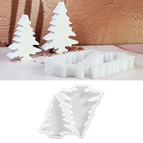 Silikonformen Gießformen Weihnachten, Silikonform Tannenbaum Gießform Weihnachtsbaum, Giessformen Silikon Zum Gießen Weihnachten für DIY Handwerk,Kerze, Seife (D) von Bafiwu