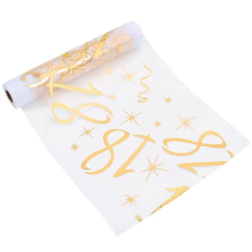 Tischläufer Geburtstag, 18 Jahre Geburtstag Deko Tischdeko Geburtstag Tischläufer für Mann und Frau, Geburtstag Deko, 18.Glänzend Gold Party Geburtstag Deko Tischläufer (18 Geburtstag) von Bafiwu