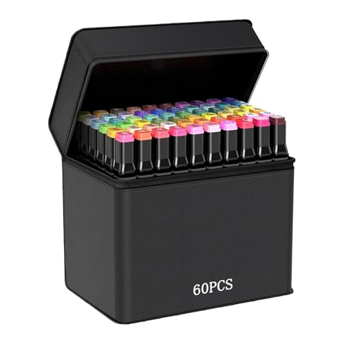 Bafumiu 60 Filzstifte kinder, Filzstifte Set, marker stifte, Geeignet für Kinder und Erwachsene, Inklusive schwarzer Tasche - für Design, Comics, Rendering, DIY Projekten Bafumiu 60 Filzstifte kinder, Filzstifte Set, marker stifte, Geeignet für Kinder und Erwachsene, Inklusive schwarzer Tasche - für Design, Comics, Rendering, DIY Projekten von Bafumiu