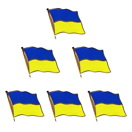 Bagima Flagge Ukraine Ukraine 9 * 9 * 4 6 Stück Ukraine-Flagge Pin Brosche Abzeichen Pin für Kleidung Dekoration Ukraine-Flagge Anstecknadel Kleidungszubehör von Bagima