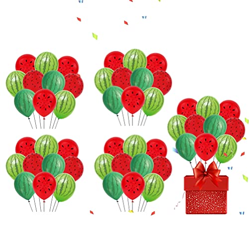 Bagima Sommerparty-Latexballon-Set, 50-teiliges Wassermelonen-Ballon-Bogengirlanden-Set, 30,5 cm Wiederverwendbare Wassermelonen-Ballon-Motto-Party-Dekorationszubehör von Bagima
