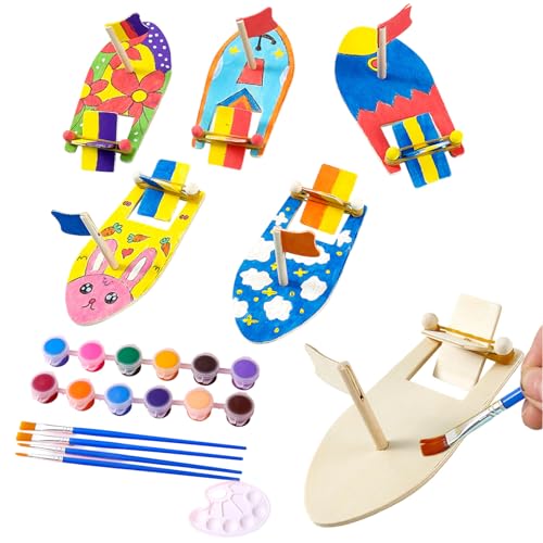 15 Stück Basteln Kindergeburtstag, Holzboote Basteln Kinder, DIY Holz Segelboot Set mit 12 Acrylfarben und Pinseln, Kreatives Lernspielzeug für Eltern-Kind-Aktivitäten und Klassenprojekte 15 Stück Basteln Kindergeburtstag, Holzboote Basteln Kinder, DIY Holz Segelboot Set mit 12 Acrylfarben und Pinseln, Kreatives Lernspielzeug für Eltern-Kind-Aktivitäten und Klassenprojekte von BaiDekun