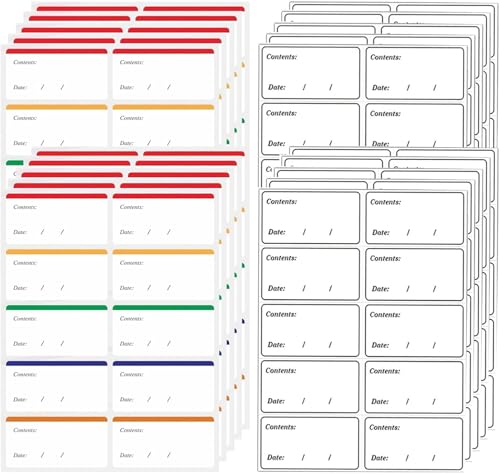 400 Stück Gefrieretiketten 60x30mm, gefrieretiketten zum beschriften, ablösbare etiketten ohne Rückstände,klar & selbstklebend, ideal für Tiefkühlbeutel, Marmeladengläser, tiefkühletiketten für Küche von BaiDekun