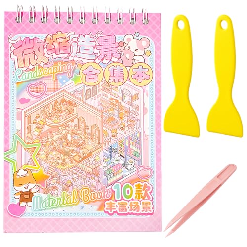 39 Stück 3D Sticker Room, Sticker Buch Erwachsene, DIY Kreativset Mit 5 Fertige Sticker, 20 Materialsticker, 10 Miniatur Szenen, 2 Pinzetten, 2 Spatel, Ideal Für Hausdekoration Und Stressabbau von BaiDekun