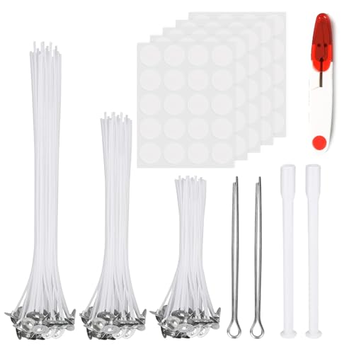 Kerzendocht Set 100 Stück - Rauchfrei, für DIY Kerzen Öllampen & Aromatherapie, Rauchfrei Kerzendocht, Kerzen Selber Machen Set, 3 Längen (10/15/20cm) von BaiDekun