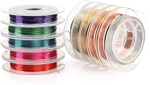 BaiJ Kupferschmuckdraht, 10 Rollen Farbiger Juweliersdraht 0.3mm für Schmuckherstellung DIY von BaiJ