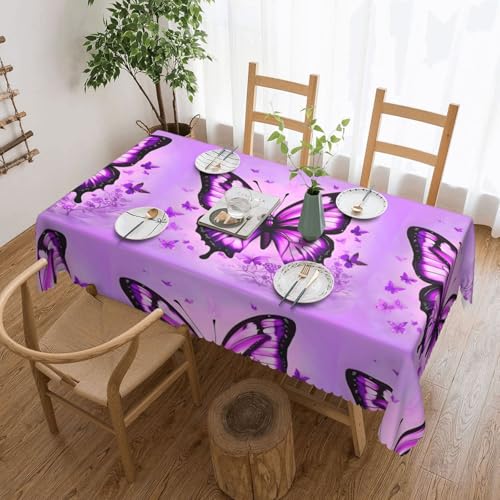 Violette Schmetterling-Tischdecke, 137 x 183 cm, quadratisch, elegant und perfekt für Esstische, Partys und besondere Anlässe. von Baicrane