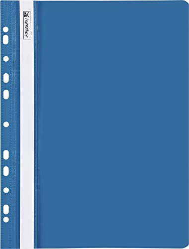 Baier & Schneider Brunnen 102015230, Schnellhefter für A4, kräftige Kunststofffolie (PVC), 25 Stück blau von Baier & Schneider