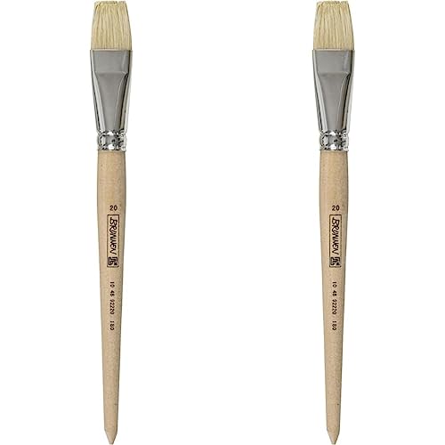 Baier & Schneider Pinsel, Packung mit 2, Flachpinsel, Strichstärke 20, umweltverträglich, Naturholz von Baier & Schneider