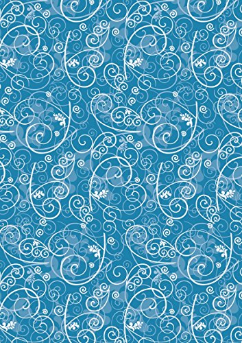 Baier & Schneider Seidenpapier, 50 cm x 70 cm, blau/Ornament "Loopie", 5 Bogen von Baier & Schneider
