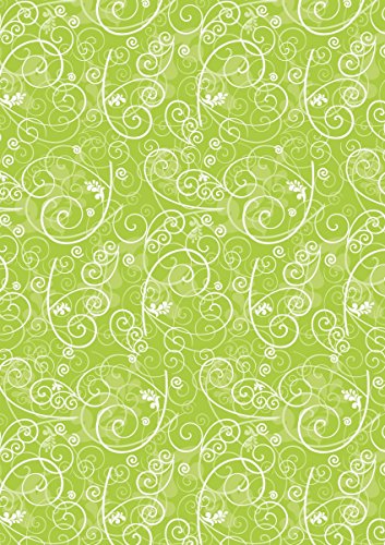 Baier & Schneider Seidenpapier, 50 cm x 70 cm, grün/Ornament "Loopie", 5 Bogen von Baier & Schneider