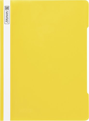 Baier & Schneider Brunnen 102010910 Schnellhefter (A4, aus PP, glasklares Deckblatt) gelb von Baier & Schneider
