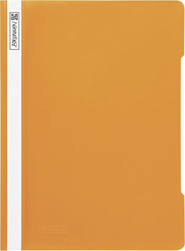Baier & Schneider Brunnen 102010940 Schnellhefter (A4, aus PP, glasklares Deckblatt)orange von Baier & Schneider