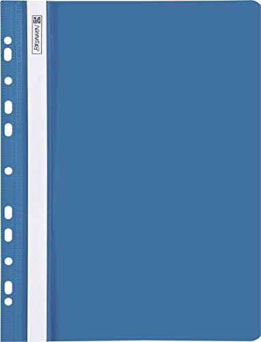 Baier & Schneider Brunnen 102015230 Schnellhefter (A4 gelocht, Office to go, glasklares Deckblatt) blau von Baier & Schneider