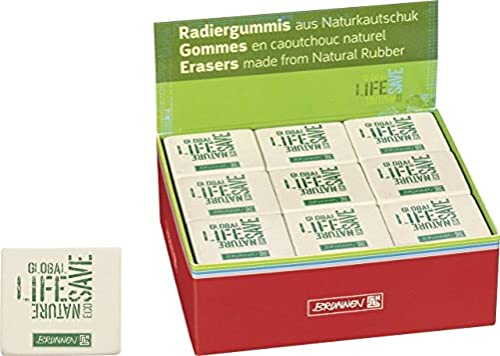 Baier & Schneider Brunnen 1029966 Radiergummi / Radierer Nature, 4 x 3,5 x 1 cm, aus Naturkautschu) weiß von Baier & Schneider