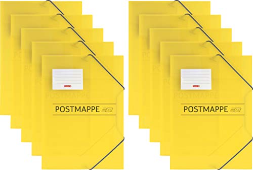 Brunnen 104705410 Sammelmappe/Postmappe (A4, transluzente PP-Folie, mit Gummizug) (10 Mappen) von Baier & Schneider