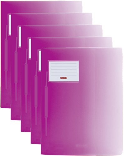 Brunnen Fact! Hefter aus PP-Kunststoff, A4, 24 x 34 cm, mit Farbverlauf, halbtransparent Confezione da 5 Pink von Baier & Schneider