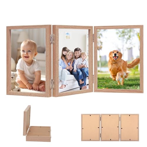 Baieye Bilderrahmen 3 Bilder,10x15cm Fotorahmen für mehrere bilder,Aufklappbar Picture Frame aus Holz,für Tischaufsteller oder Geschenke Baieye Bilderrahmen 3 Bilder,10x15cm Fotorahmen für mehrere bilder,Aufklappbar Picture Frame aus Holz,für Tischaufsteller oder Geschenke von Baieye